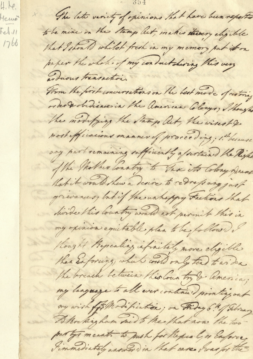 Written memorandum by George III