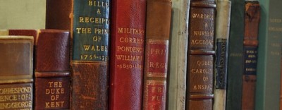 Book spines of various 18th century texts